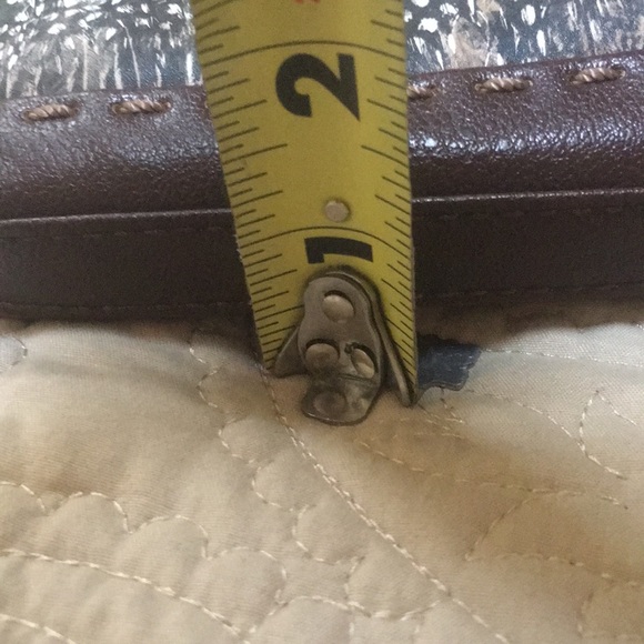 The Sak Pax Feather Design Burgundy Leather Crossbody Bag - Picture 16 of 16